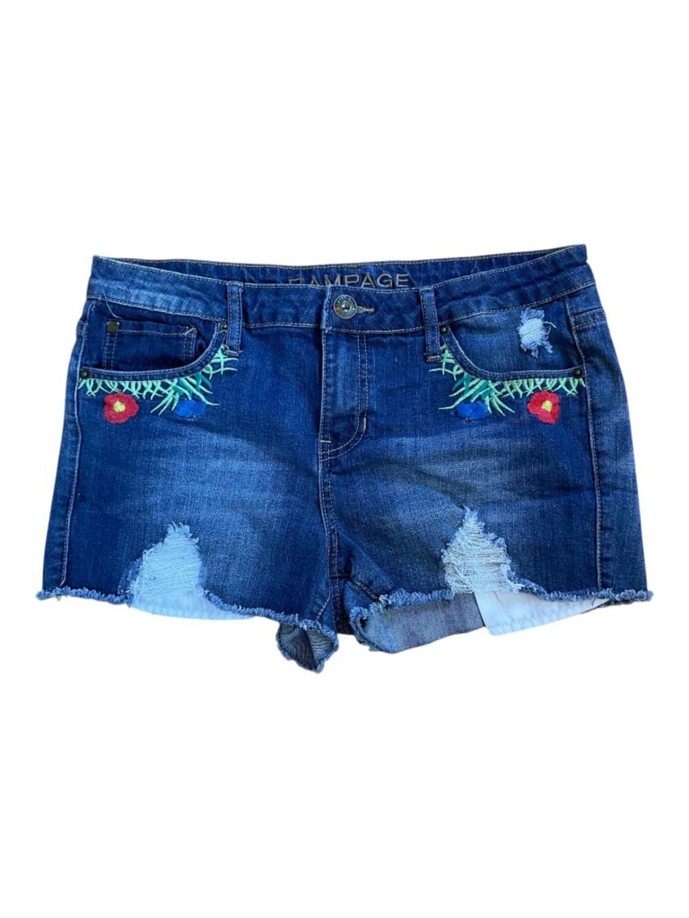 Rampage Shorts Denim Embroidered Y2K (13)